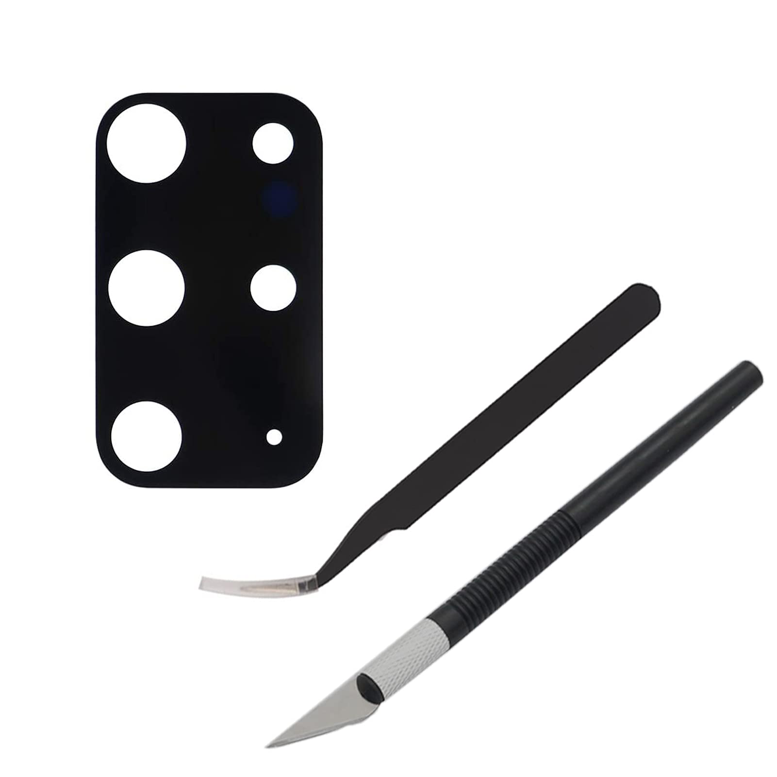 Rear Back Camera Lens Glass Replacement for Samsung Galaxy S20 Plus G985 / S20 Plus 5G G986 6.7 Inch (All Carriers) with Pre-Installed Adhesive, Tweezers, Precision Knife Repair Tool Kit