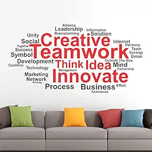 StickMe 'Team Work - Office - Teamwork - Team Spirit - Team Building Motivation - Inspiration Wall Sticker' (Multi Colour, Vinyl) (3)
