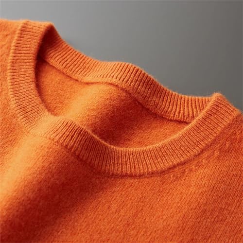 Men's Crewneck Wool Sweater Classic Seamless Thin Long Sleeve Warmth Knit Pullover Sweater4