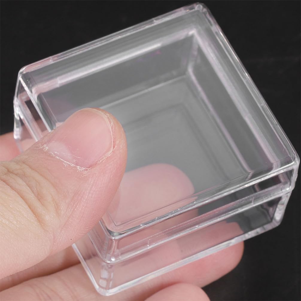 GALPADA 30pcs Small Acrylic Box Mini Transparent Display Case for Specimens Gems and Small Items Organizers for Storage and Travel