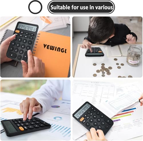 Image of VEWINGL Basic Desktop Calculator, 12 Digit Large Display and Big Buttons | Modern Minimalist Design for School, Office, Home, and Everyday Use