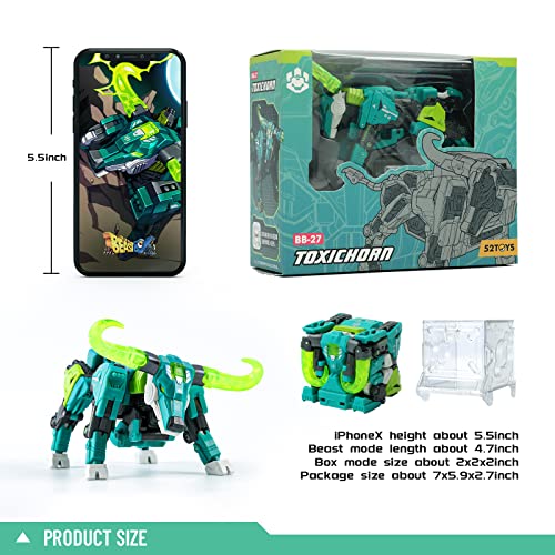 52Toys Beastbox Toxichorn Buffalo Deformation Toy, Collectible Action Figure With Accessories, Multicolored Gift For Boys #TOP4