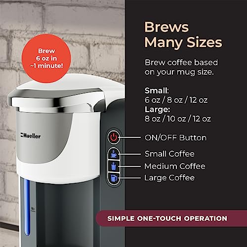 Mueller Single Serve Pod Compatible Coffee Maker Machine With 4 Brew