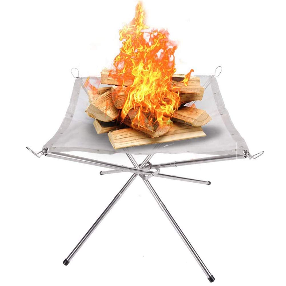 Foldable Outdoor Fire Pit, Portable Bonfire Stand, Reusable And Easy To Clean Camping Fire Pit for Camping, Outdoor, Backyard and Garden