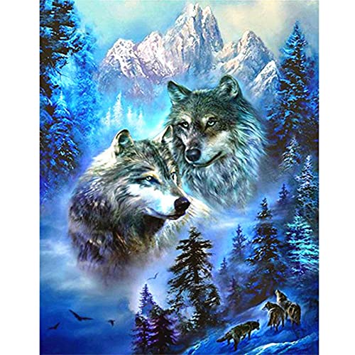 Peinture Diamant 5D Grand Format Loup Kit Broderie Point de Croix DIY