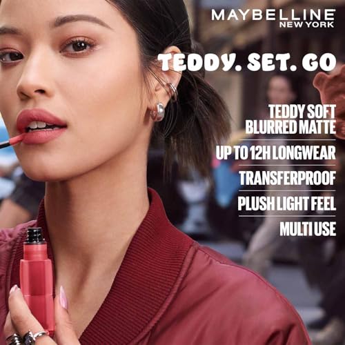 Image of Maybelline New York Superstay Teddy Tint, Lip And Cheek Color, 135 Ruby | Blurred matte that lasts up to 12H | Transferproof Lip Tint