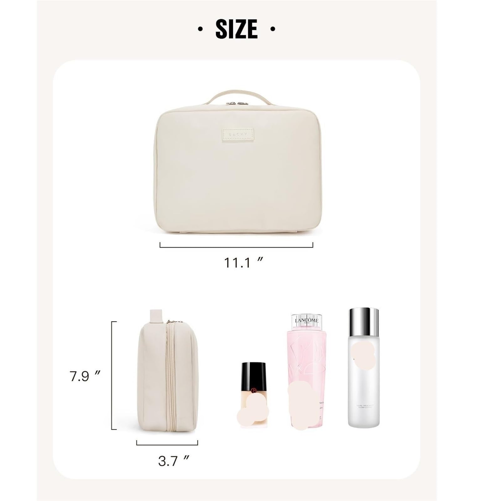Porta Trucchi Pochette Trucchi Borsa Da Toilette Da Viaggio Borsa Da Toilette Da Donna Impermeabile Da Appendere Borsa Portatile For Cosmetici E Trucco Trousse Trucchi Donna(Beige)