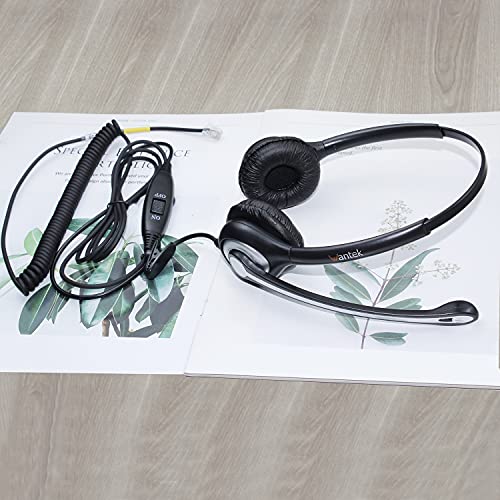 Telephone Headset With Microphone Noise Cancelling, Rj9 Phone Headset Compatible With Volume Adjustment Mute Control Switch For Call Center Office #TOP5