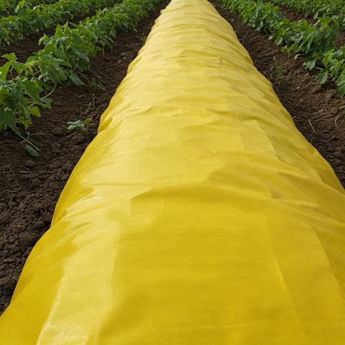 Image of 18x30FT 250 GSM HDPE Tarpaulin Yellow | Industrial Grade Waterproof Sheet | UV Resistant | Tear-Resistant | Reinforced Edges | for Agriculture, Logistics, Truck & Construction Cover