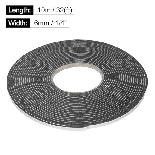 Image of uxcell 3pcs Rolls Double Sided Foam Tape Removeable Foam Sponge Mounting Tape Strong Adhesive Tape Strips(Black, 32ft x 1 /4 inch x 1 /8 inch) for Home Paint Wall Hanging Poster Decor