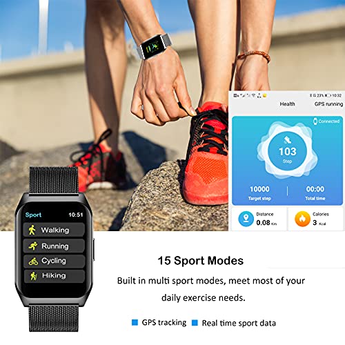 Mbhb Smart Watch With Make, Answer, Refuse Call, Portable Music Player, Fitness Tracker With Heart Rate Monitor, Sleep Tracker Steps Counter For Men Women, Black #TOP4