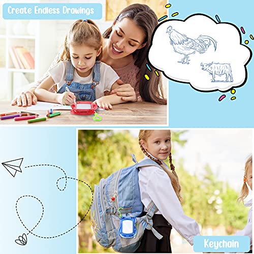 12 Pieces Mini Magnetic Drawing Board Erasable Mini Doodle Board With Backpack Keychain Clip Classroom Party Favors Birthday Party Goodie Bags Fillers For Boys And Girls, 3 Colors #TOP5