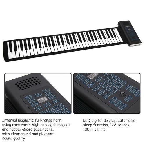 Piano Enroulable 61 Touches, Piano à Clavier De Table, 128 Sons Différents, 14 Chansons De Démonstration, 100 Rythmes, Instrument De Musique électronique pour Piano à Main pour l’enseignement - Les Beatles, Paul McCartney, John Lennon, RIngo Starr, George Harrison Piano Enroulable 61 Touches, Piano à Clavier De Table, 128 Sons Différents, 14 Chansons De Démonstration, 100 Rythmes, Instrument De Musique électronique pour Piano à Main pour l'enseignement – Image 7