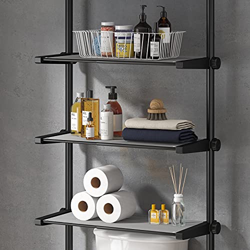 ALLZONE Bathroom Organizer, Over The Toilet Storage, 4-Tier Adjustable Shelves for Small Room, Saver Space, 92 to 116… - Image 3