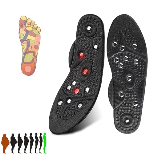 Plantillas de Masaje Magnético, Plantillas Magnéticas de Acupresión, Plantillas Magnéticas para Adelgazar, Plantillas de Terapia de Acupresión para Hombre y Mujer(Color:L 41-48 （29CM）)