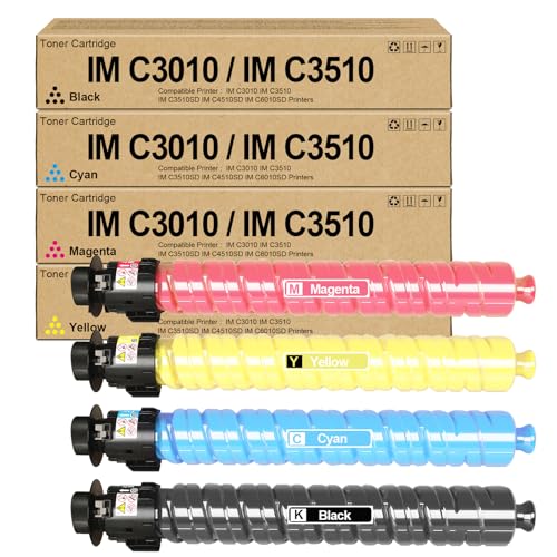SRITE IM C3510 IM C3010 Toner Cartridge Extra High Yield 842550 842551 842552 842553 Toner Replacement for Ricoh IMC3010 IMC3510 IM C3510 IM C3010 Printers (4-Pack Black Cyan Magenta Yellow)