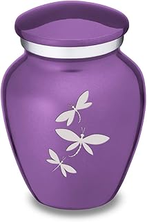 GetUrns Embrace Dragonflies Keepsake Cremation Urn (Purple)