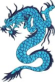 Fierce Blue Dragon - Embroidered Iron On or Sew On Patch