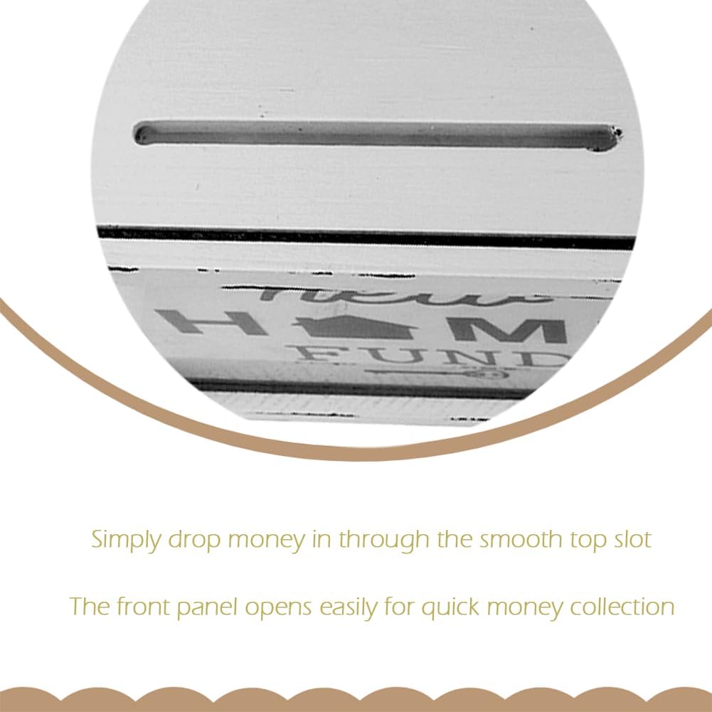 Honeymoon Fund Box Travel Fund Ticket Box Piggy Bank Suggestion Box Wedding Reception Party Bridal Gift (New Home Fund, 10" x 10" x 2.8") image 4