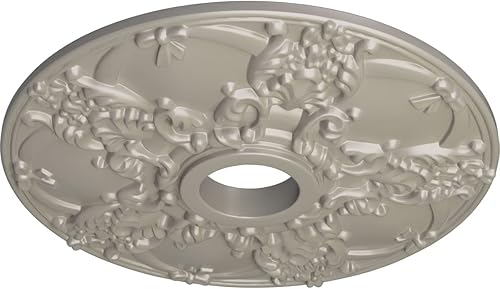 Vista 222 de Ekena Millwork CM18NOPOS Medallón de techo Norwich, 45.72cmOD x 8.97cmID x 1 3/8"P, pintado a mano cobre pulido