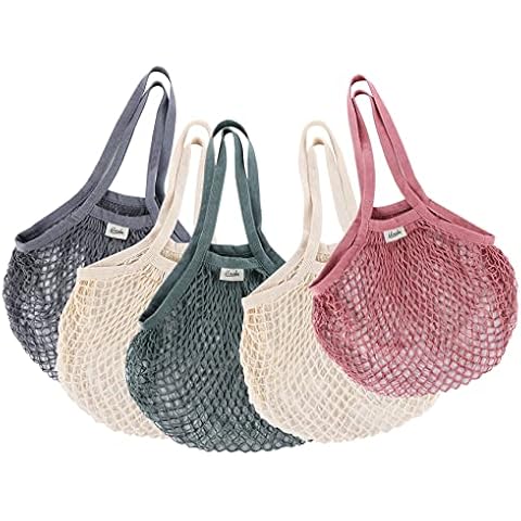 ilauke Reusable Cotton Mesh Shopping Bags Cover