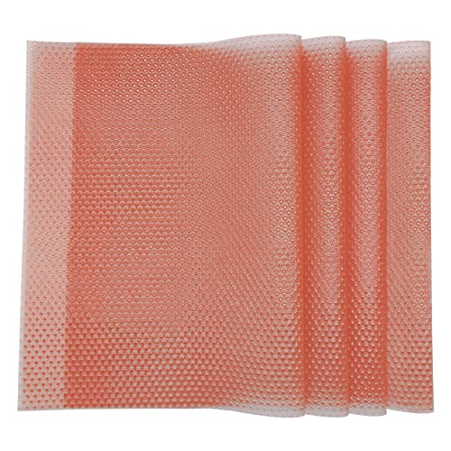 Refrigerator Liners, 4PC Refrigerator Shelf Liners for Glass Shelves, Refrigerator Mats, Fridge Pads for Cupboard Cabinet Drawer(Red)