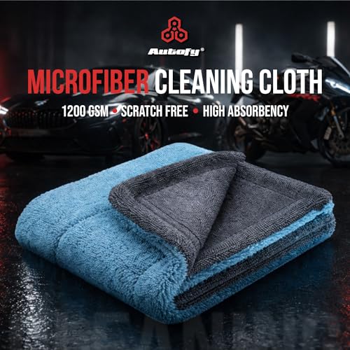 Image of Autofy Puretwist 1200 GSM Microfiber Cloth for Car & Bike, Double Sided Twisted Loop Drying Towel, Edgeless Plush Pile, Ultra Absorbent Lint Free Detailing Cloth, 40x60cm