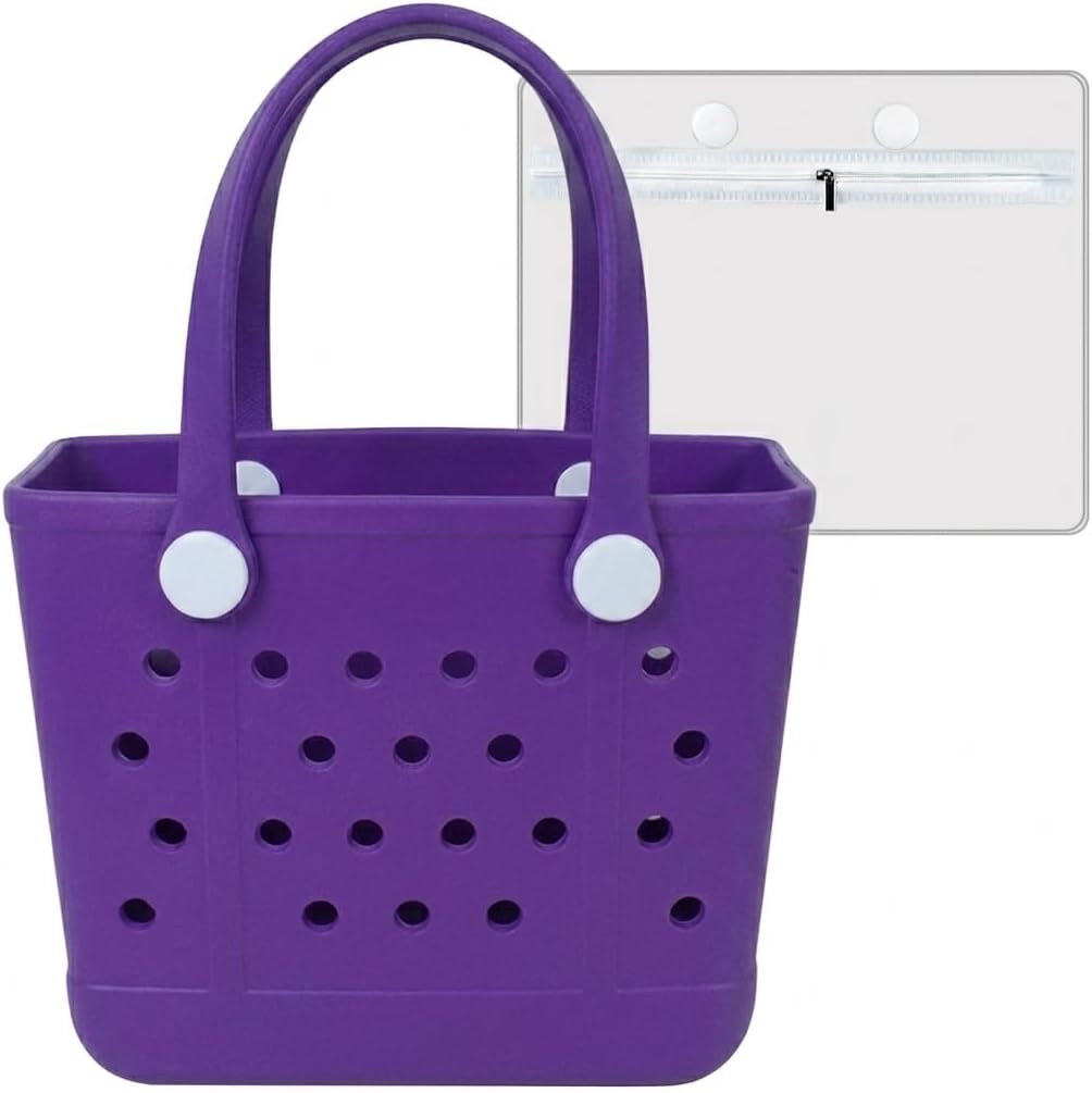 Small Rubber Tote Bag for Women-Cute Sports Bag for Travel, Pool Days, Gym, & Daily Use Durable Lightweight Design
