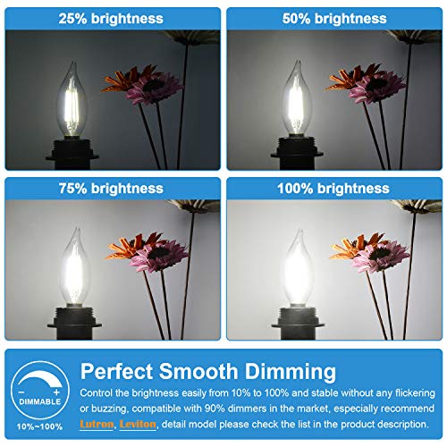 image for TOBUSA Dimmable E12 Candelabra LED Bulbs 60 Watt Incandescent Equivale