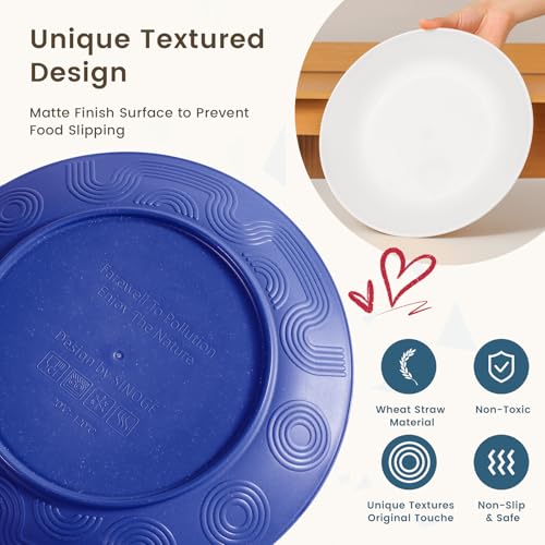 Image of Homienly 40-Piece Wheat Straw Dinnerware Sets, Unbreakable Reusable Dinnerware Set, Service for 8, Kitchen Cups Plates and Bowls Set, Dishwasher Microwave Safe Dishes Set for Camping, Party - Mondrian