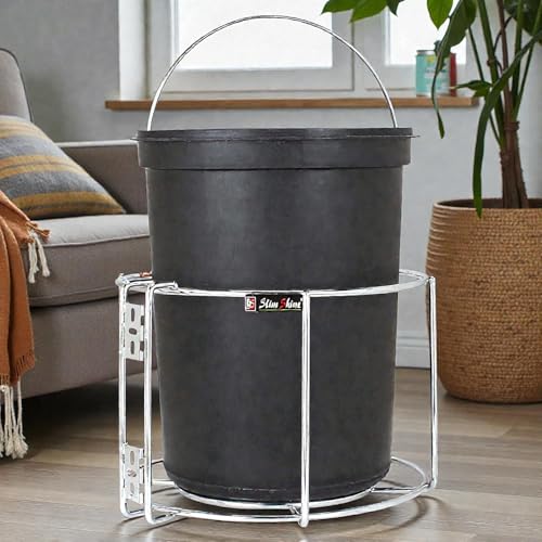 Image of FineArts Bin Holder K Fine Stainless Steel Wall Mount Dustbin Stand for Kitchen & Bathroom Garbage Bin Holder Space Saving Waste Bin Support Rack.