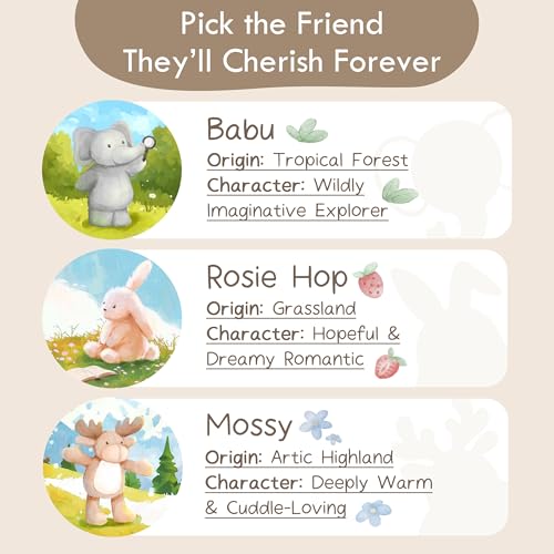 Moonkie Hug & Go Kindergartenrucksack, Hase Kita Rucksack mit Abnehmbarem Spielzeug Mädchen, Weiche Plüsch Kinderrucksack, für 1-3 Jahren, Kindergarten Rucksack Perfekt für Kita, Reise & Geschenk