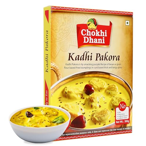 Chokhi Dhani Kadhi Pakoda 300g | Ready-to-Eat Traditional Indian Curry | Instant Heat & Serve Vegetarian Meal | Authentic Homestyle Flavor | Pack of 1