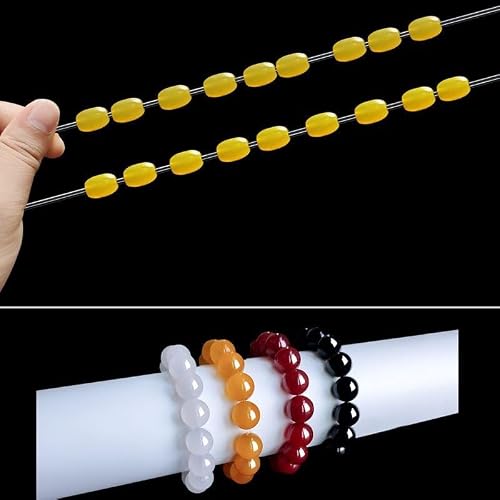 LORJE 2 Roll 100m Clear Elastic Beading Threads,Stretchy Bead Cord String Stretchy Crystal Bracelet String for Bracelet,Beading, Jewelry Making (0.8 & 1mm)