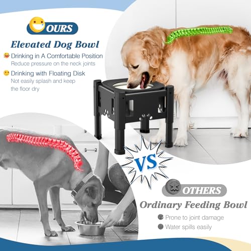 Lewondr-Elevated-Dog-Water-Bowl-80OZ25L-No-Spill-Water-Bowl-for-Dogs-3-Heights-Adjustable-Raised-Dog-Water-Bowl-to-Slow-Down-Drinking-Dog-Bowl-Stand-for-Small-Medium-Large-Dogs