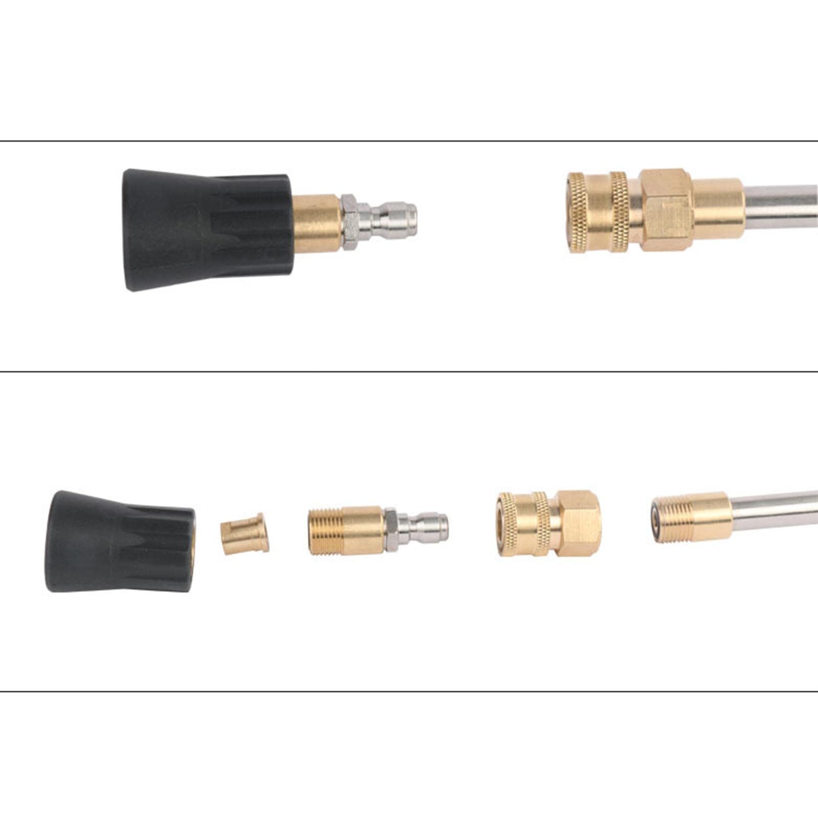Set Di Raccordi A Sgancio Rapido Per Tubo Da Giardino In Ottone: 2 Connettori Maschio/Femmina Filetto G1/4, Adattatori Per Pompa E Irrigazione