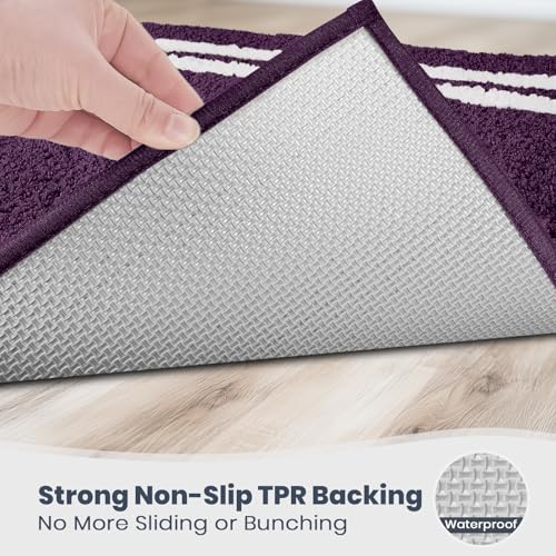 Tapis de douche violet pour baignoire et évier de salle de bain - 5
