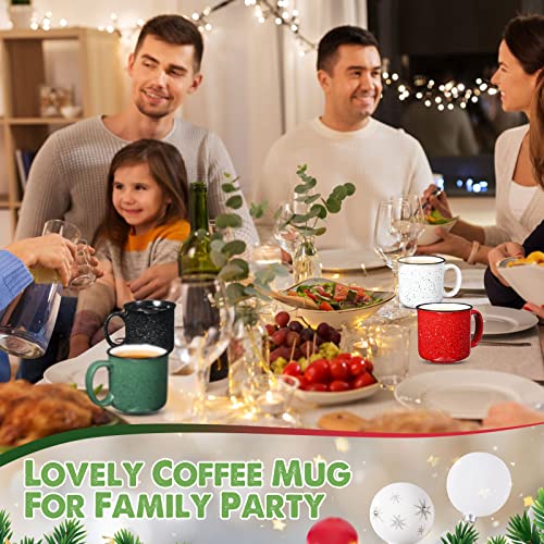 Mimorou 12 Pieces Ceramic Camping Mugs 13 Oz Speckled Camping Coffee Cups For Tea Hot Chocolate Campfire Gift Mugs Tea Cups For Outdoors Home Camper Family & Friends, 4 Colors #TOP6