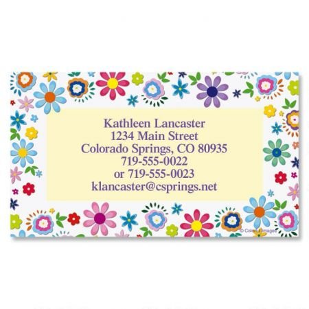 Colorful Images Cheerful Florals Personalized Business Cards - 2" x 3 1/2", 250 Single Sided Personal Custom Card Bundle Printed on Heavy Duty 80# Cover Paper Stock