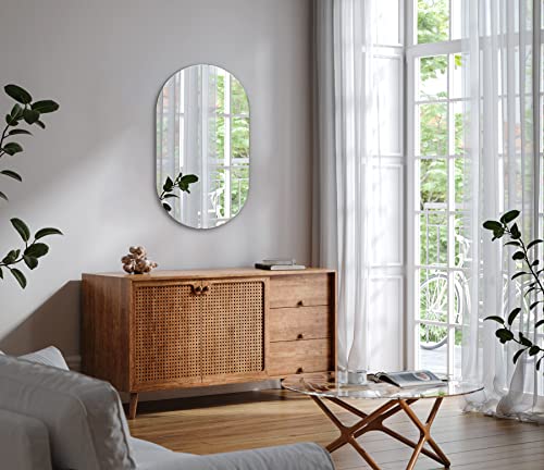 Tulup Grande specchio ovale moderno per bagno