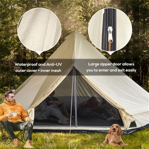 Carpa Bella con Estufa, Lona Yurt para Camping Familiar miniatura 3