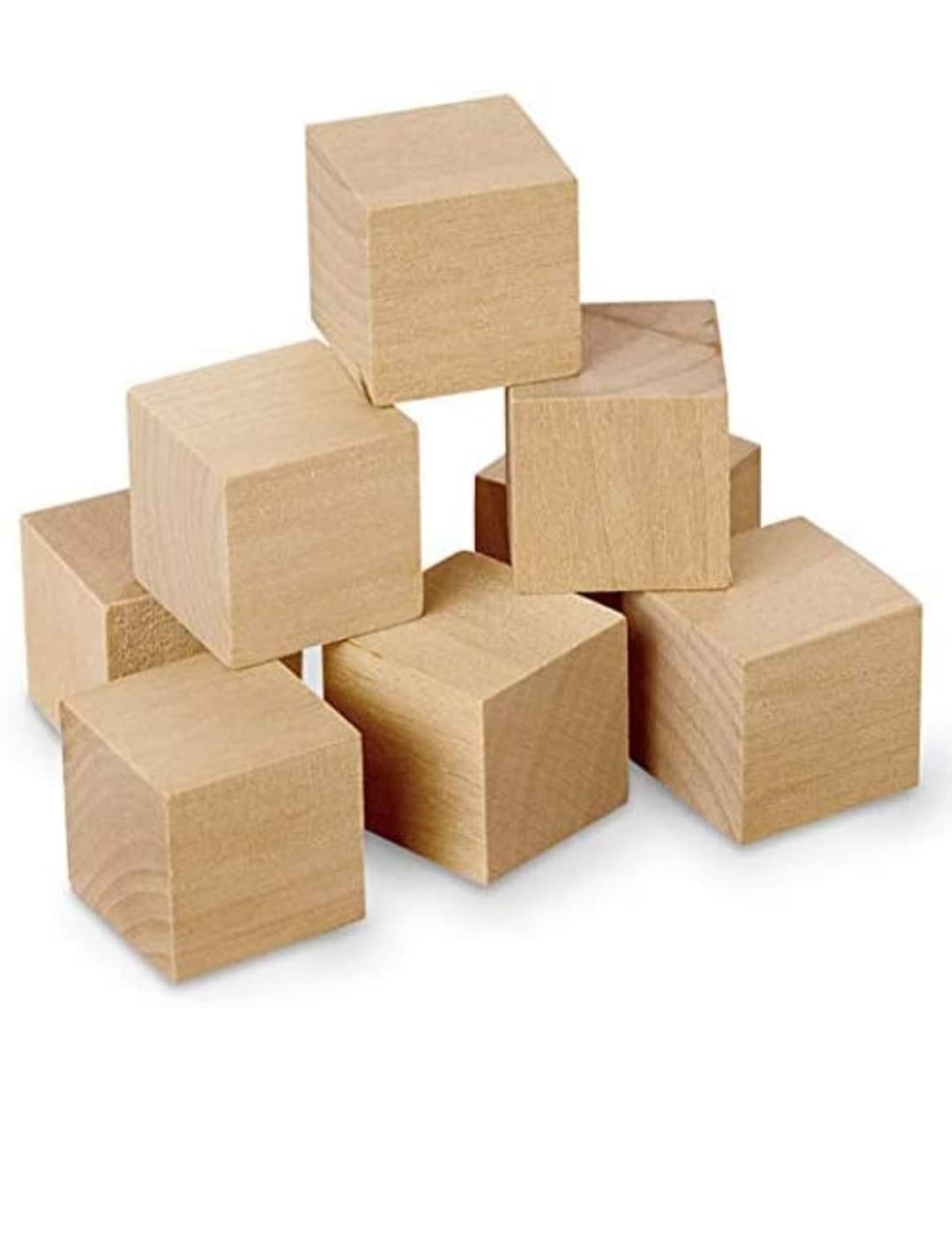 2 inch Wooden Square Cubes (2 x 2 X 2 INCH) Unfinished Wood Blocks for Wood Crafts, Wooden Cubes, Wood Blocks, Great for Baby Showers (20)