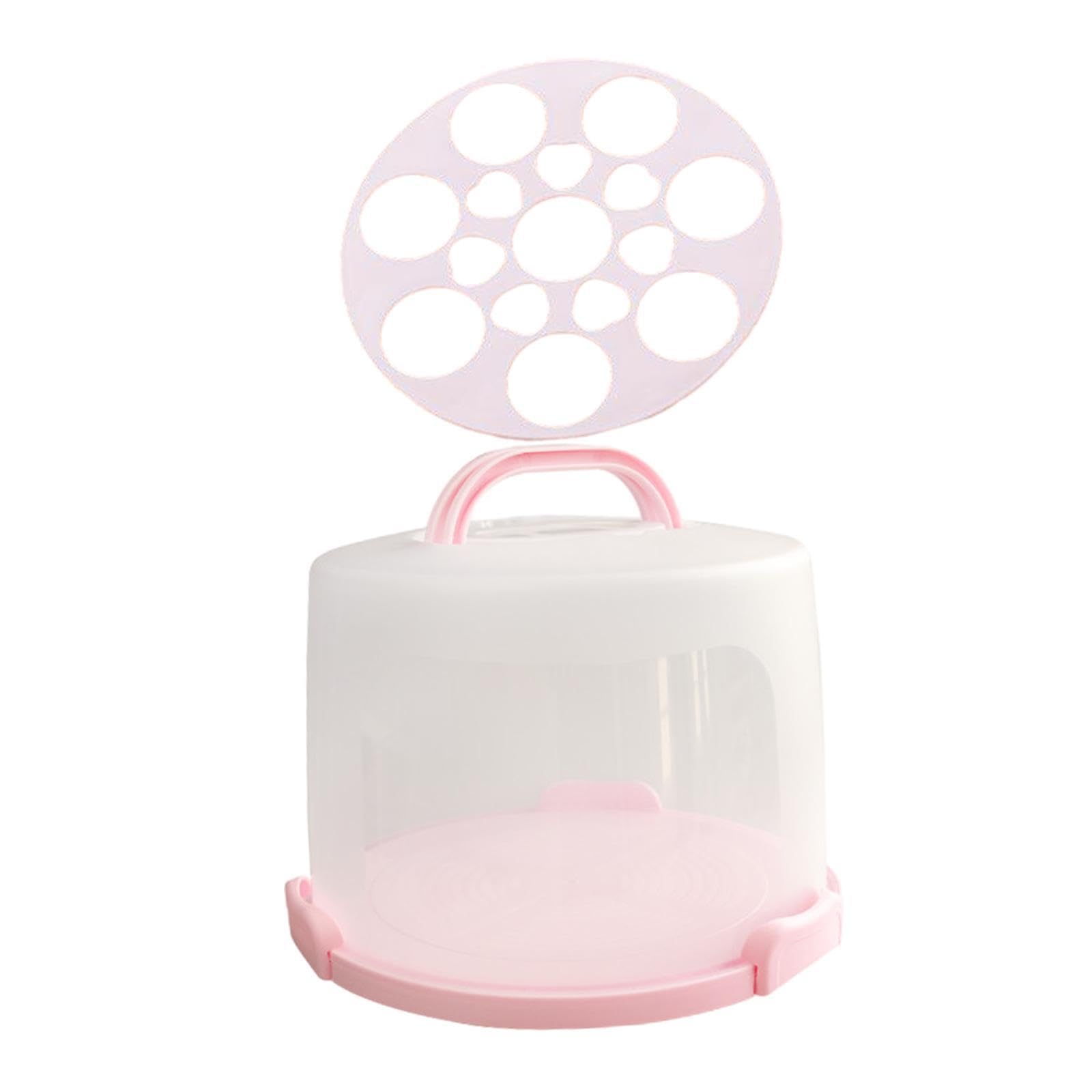 CYDZSRA Cake Carrier Cake Stand Holder Travelling With Sweet Treats Cupcakes And Delicious Pies Cupcake Muffin Tart Cookie Keeper Valentines Day for Buckle Carrier With Lid And, 10 inch with rack