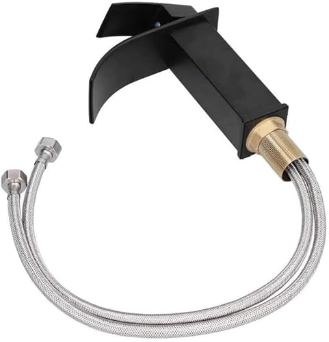 Torneira Cascata Banheiro Misturador Quadrada (Preta)