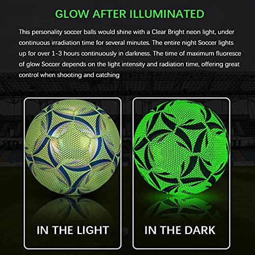 サッカーボール 5号4号 光るサッカーボール ライトアップサッカーボールの暗闇で光るサッカーボール若者とナイトゲームの大人のサッカーボール 4枚目