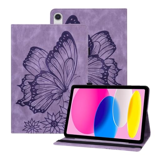 Étui protection écran iPad 8 anti rayure violet avec aimant et cartes