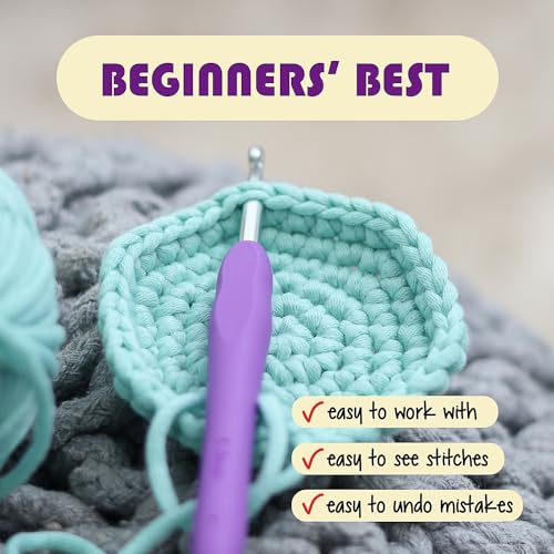 Image of Soft Yarn for Crocheting - Crochet & Knitting Yarn, Beginner Yarn with Easy-to-See Stitches, 250 Yds Amigurumi Yarn, Cotton-Nylon Blend Tshirt Yarn for Crocheting, Worsted Weight Yarn 4, Dark Forest