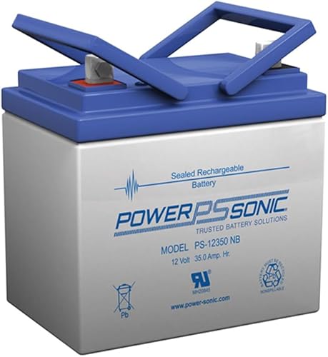 Power Sonic PS-12350 Batería de plomo ácido sellada recargable 12V 35AH para uso general, médica, iluminación de emergencia, fuego y seguridad con