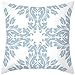 Lieson Fundas de cojín para sala de estar, 1 funda de cojín de 16 x 16 para exteriores, 40 x 40 cm, hojas vintage, color gris, azul, blanco, poliéster