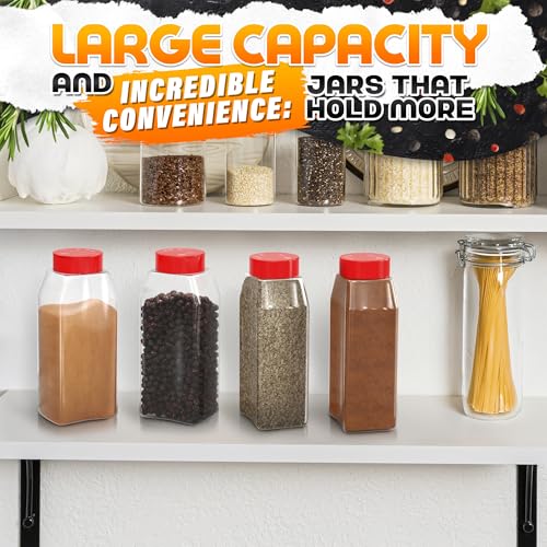 2Pcs Large Seasoning Containers with Wide Mouth for Easy Filling –32 Oz Spice Containers with Dual Shake Lids for Spices & Herbs, Transparent Seasoning Shaker, Spice Shaker Valentines Day Kitchen Gift - Thumbnail 7